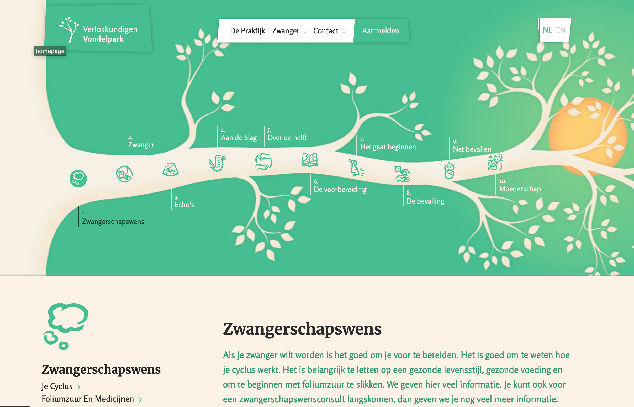 Visual identity Vondelpark Verloskundigen